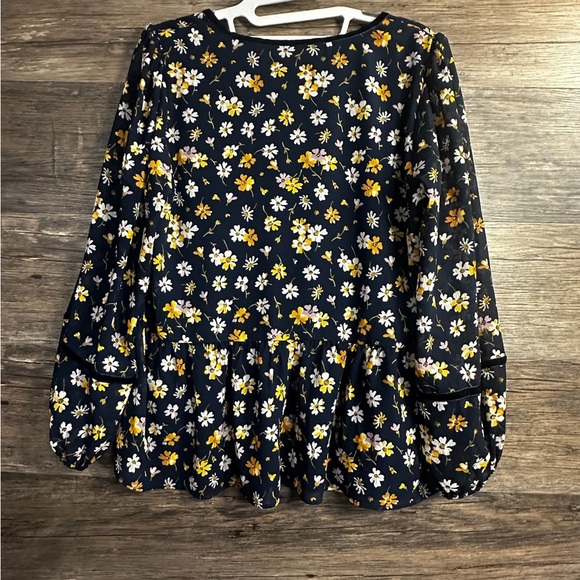 Madewell Yellow and Blue Peplum Blouse - Picture 11 of 11